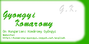 gyongyi komaromy business card