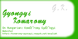 gyongyi komaromy business card